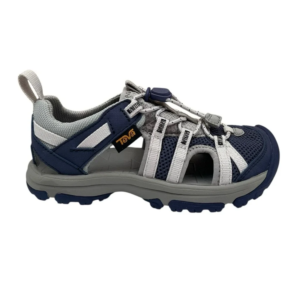 Teva Manatee Boys Girls Sport Sandals Size 11 Gray Navy Blue Closed Toe Shoes